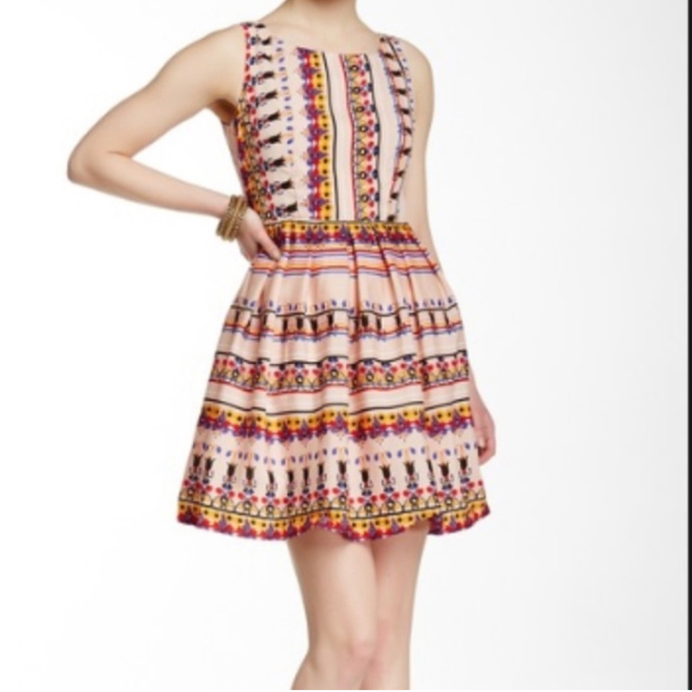 Lavand Multicoloured Bohemian Midi Dress Size L